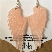Pink Angel Wing Drop Earrings