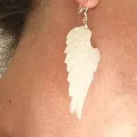 Handmade Angel Wing Resin Drop Earrings