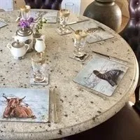 Animal & Criccieth Castle Placemats in situ.