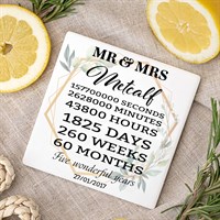 Anniversary Personalised Ceramic Coaster