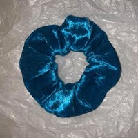 Aqua Blue Crushed Velvet Scrunchie
