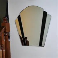 Art Deco fan black stained glass mirror gallery shot 1