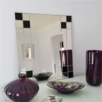 Art Deco rectangular black mirror gallery shot 3