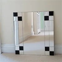 1930s style black stained glass mirror