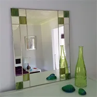 Art Deco Rectangular Green Wall Mirror
