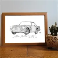 Aston Martin Db5 Pointillism Art Print