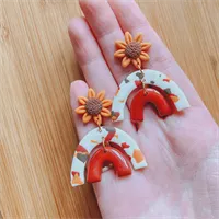 Autumn Flower Arch Dangle Earrings 1