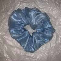 Baby Blue Satin & Tulle Scrunchie
