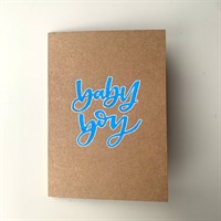 Baby Boy! on recycled brown card