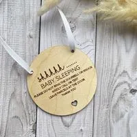 Baby Sleeping Doorbell Front Door Sign