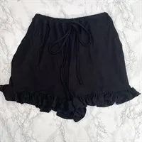 Bamboo Jersey Frill Shorts Lay Front gallery shot 13