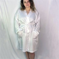 Bamboo Silk Robe Front view tied up