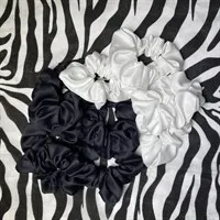 Black and white scrunchies