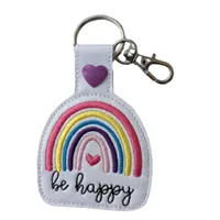 Be Happy Rainbow Keyring