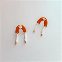 Beaded Floral Dangle Earrings 1