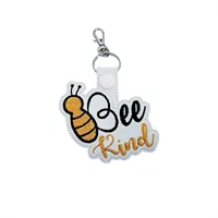 Bee Kind Embroidered Bee Keyring