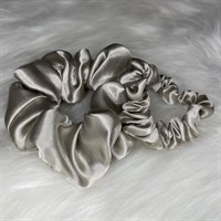 Beige Silky Feel Satin Hair Scrunchies
