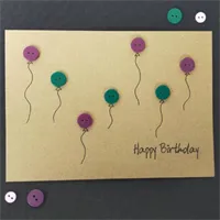 Birthday Balloon Card, Unique / Handmade 2 gallery shot 2