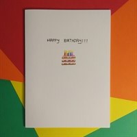 Birthday Cake Watercolour Card (pink)