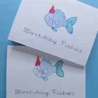 Birthday Fishes Watercolour Card