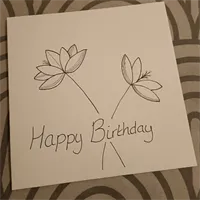 Birthday Flowers Handmade Card 1