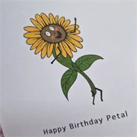 Birthday Petal/Flower, Birthday Card. Su 3