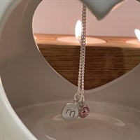 Birthstone initial necklace