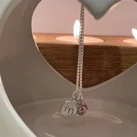 Birthstone initial necklace