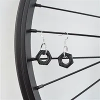 Black Bike Wheel Nuts Earrings