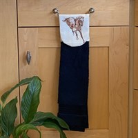 Black Kitchen Towel Horse Print Topper