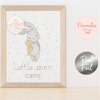 Blue Bunny Personalised Foil Print