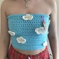 Blue Cloud Corset Strapless Bandeau