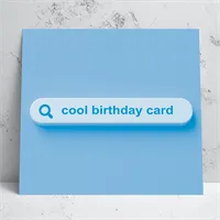 Blue Cool Search Birthday Card