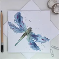 Blue Dragonfly greetings card watercolou 1 gallery shot 11