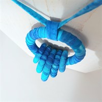 Blue fabric pendant necklace