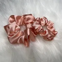 Blush Silky Feel Satin Hair Scrunchies