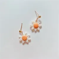 Boho Simplistic Daisy Dangle Earrings yellow