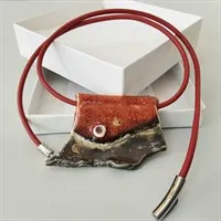 Bronzed Porcelain Abstract Art Necklace