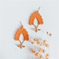 Bumblebee Honeycomb Arch Earrings