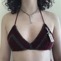 Burgundy And Grey Crochet Bralet