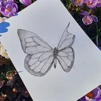 Butterfly Pointillism Art Print