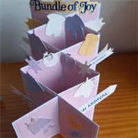 Cascade folded Bundle of joy baby card. 4