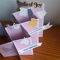 Cascade folded Bundle of joy baby card. 5 gallery shot 3