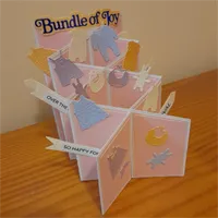 Cascade folded Bundle of joy baby card. 7