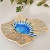 Ceramic sunburst pattern trinket dish