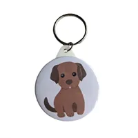 Chocolate Labrador Dog Keyring