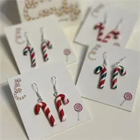 Christmas Candy Cane Earrings 3 gallery shot 7