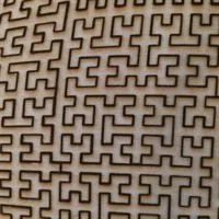 Circular Fractal Wooden Tray Puzzle Close