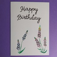Colourful Foxglove Birthday Card