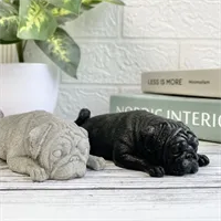 Concrete Pug Dog Figure